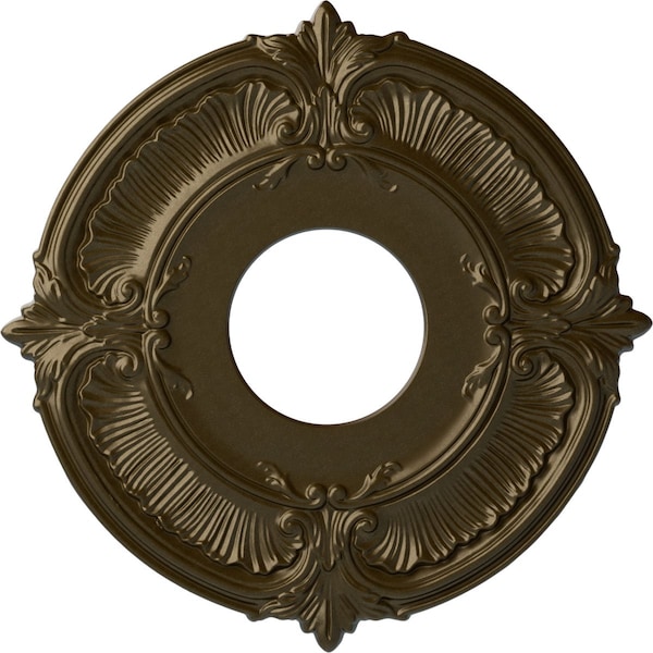 Ekena Millwork Attica Ceiling Medallion (Fits Canopies up to 3 1/2"), Hand-Painted Brass, 12 3/4"OD x 4"ID x 1/2"P CM12ATBRS - main